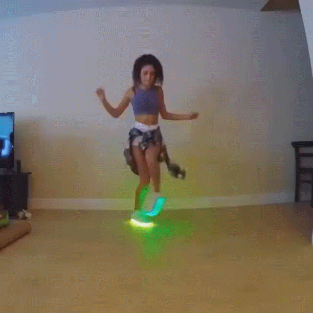 dancing girl glowing shoes