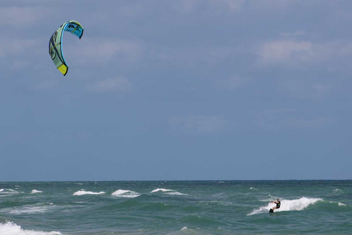 Kite surfing near the Juno Beach Pier 1