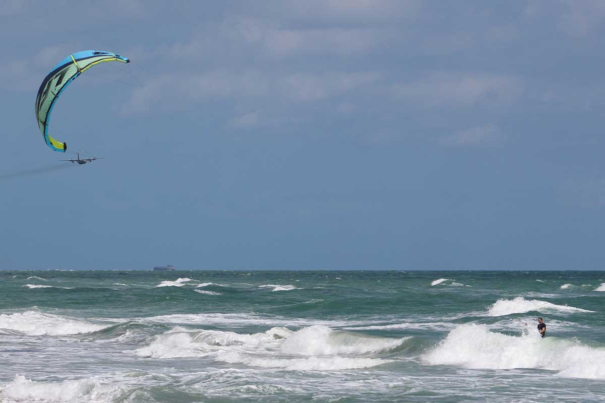 kite surfing near the Juno Beach Pier 2