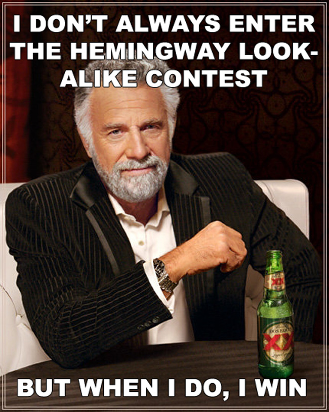 hemmingway look-alike meme